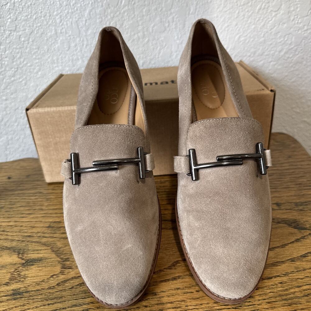 Franco Sarto Women’s Harlow Suede Loafers Beige Size 9M Preppy Office Comfort